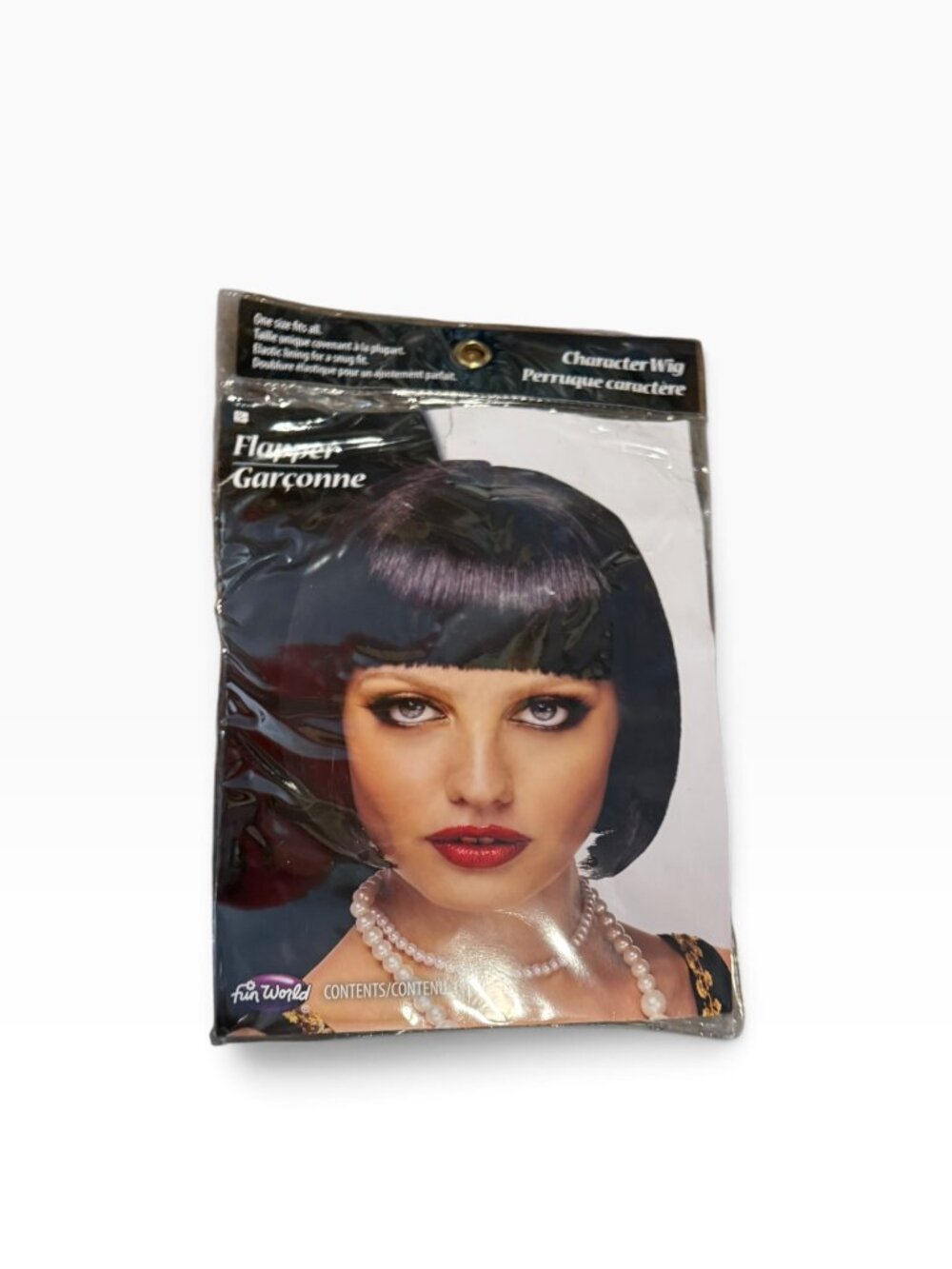Fun World Flapper Character Wig – Black Bob – One Size Fits All – NWT